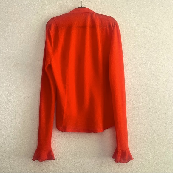 Anthropologie Long-Sleeve Textured Buttondown Top Size XL - Picture 11 of 15